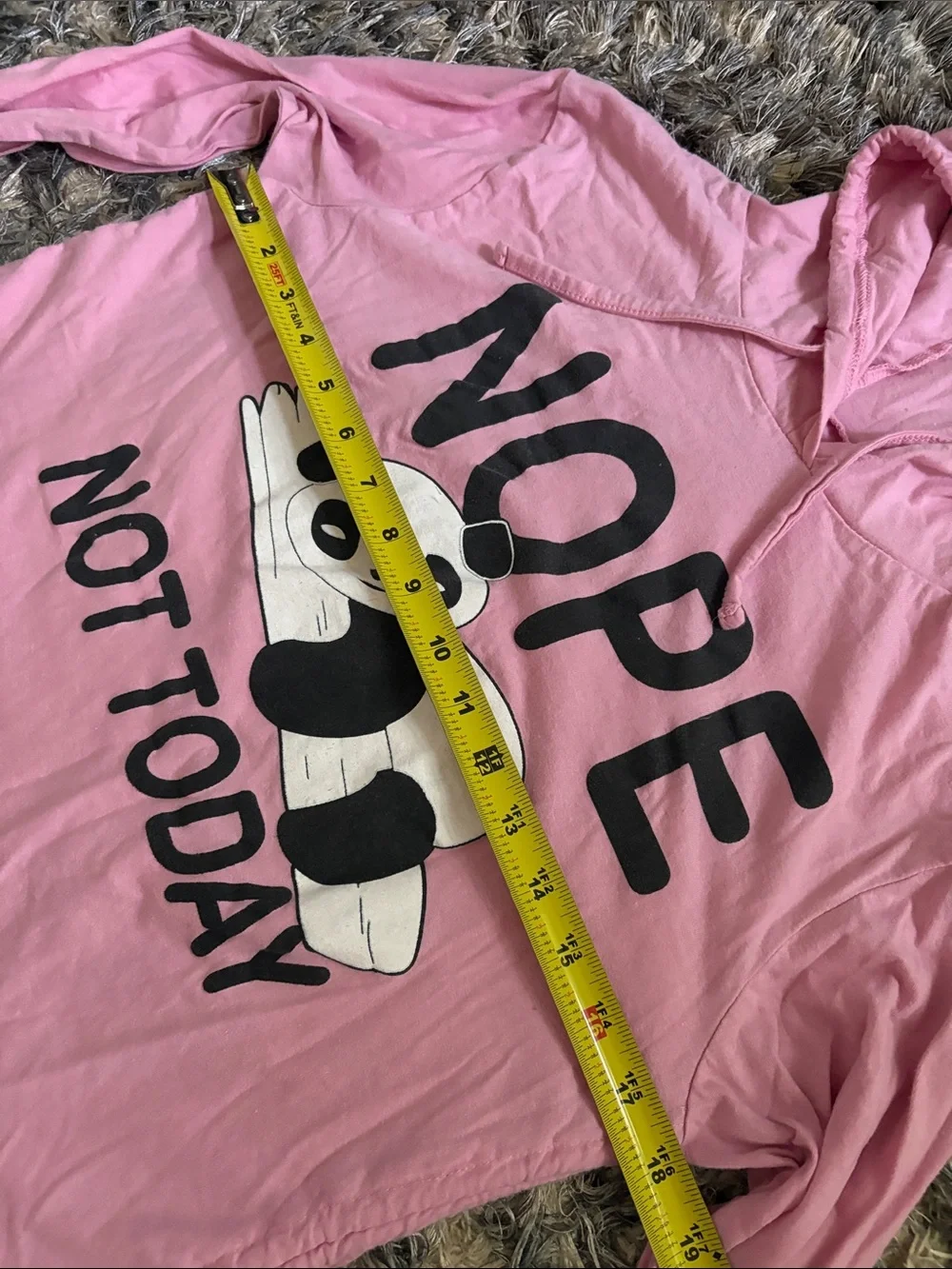 On Fire Pink Cotton Hoodie with Panda Attitude Graphic Youth XL